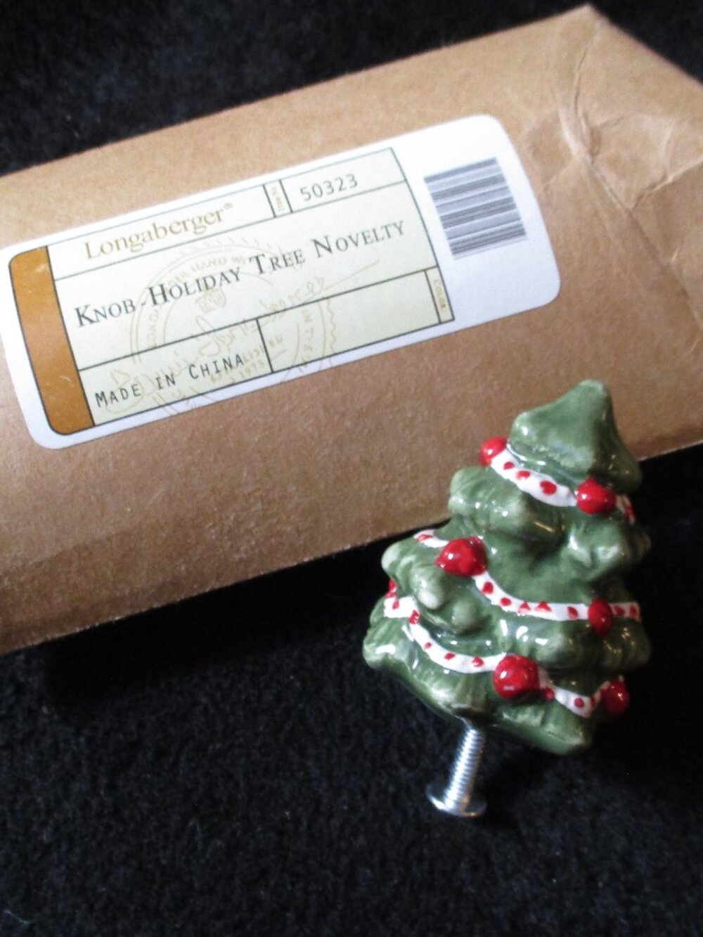 Longaberger Basket Knob-Holiday Christmas Tree Novelty